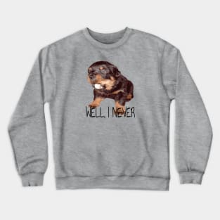 Rottweiler Expressing Great Surprise Well I Never Crewneck Sweatshirt